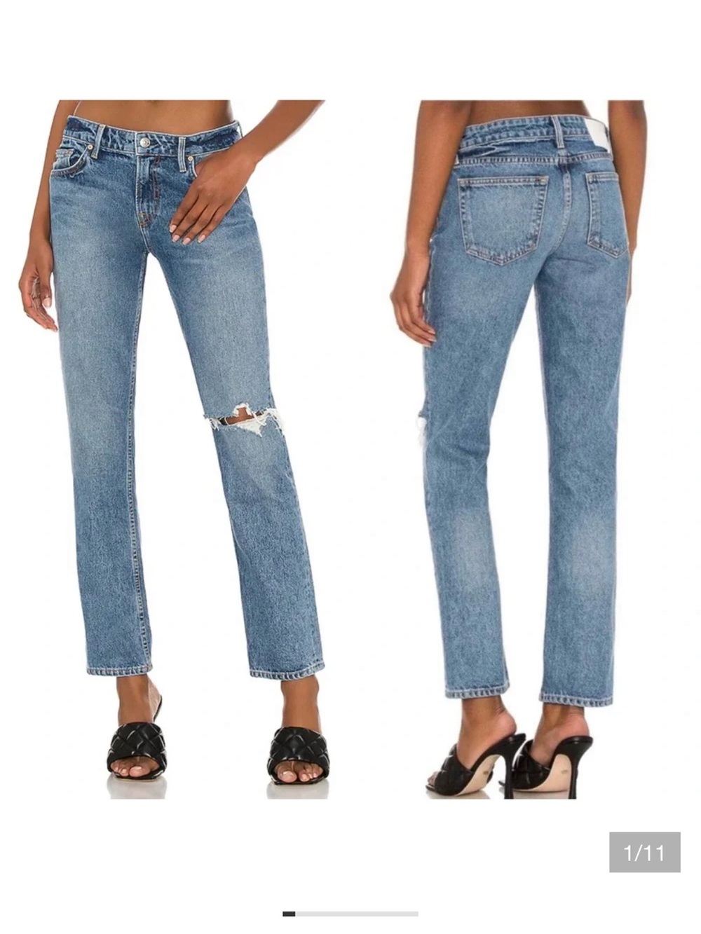 GRLFRND The Kate Hidden Hills Low Rise Crop Jeans Womens 26